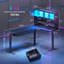 Bureau pour jeux en L 68,9 po, bureau d'ordinateur avec huche de rangement et tiroirs 68,9 po-1411699433