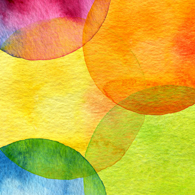 Abstract Watercolor Circle Painted Background by Rudchenko - Wrapped Canvas Print