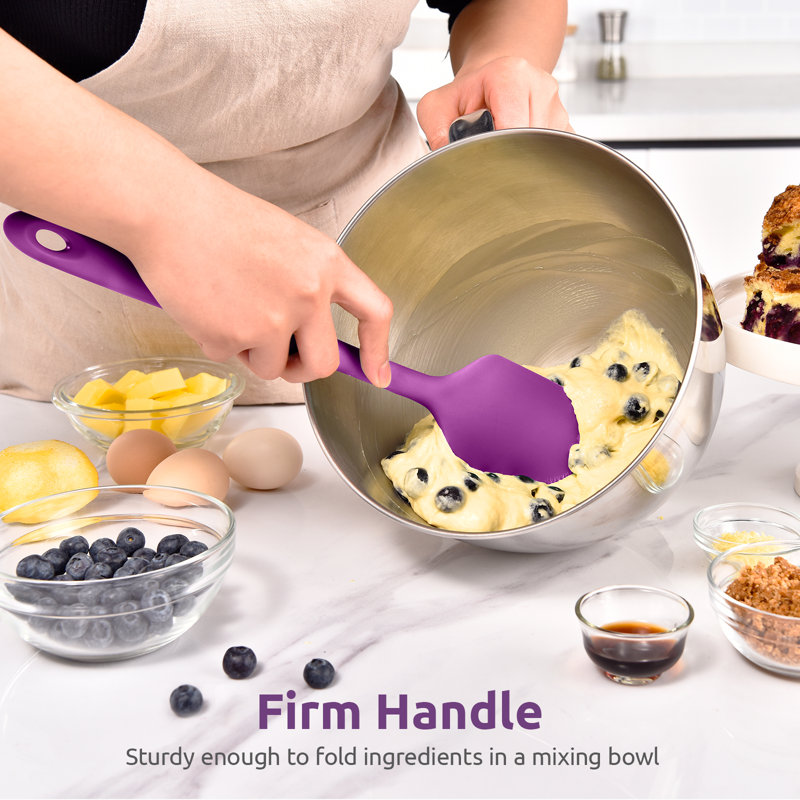 Grande spatule flexible en silicone résistant à la chaleur U-Taste 600ºF pour la cuisson, L 14,17 po x l 2,7 po, Mauve