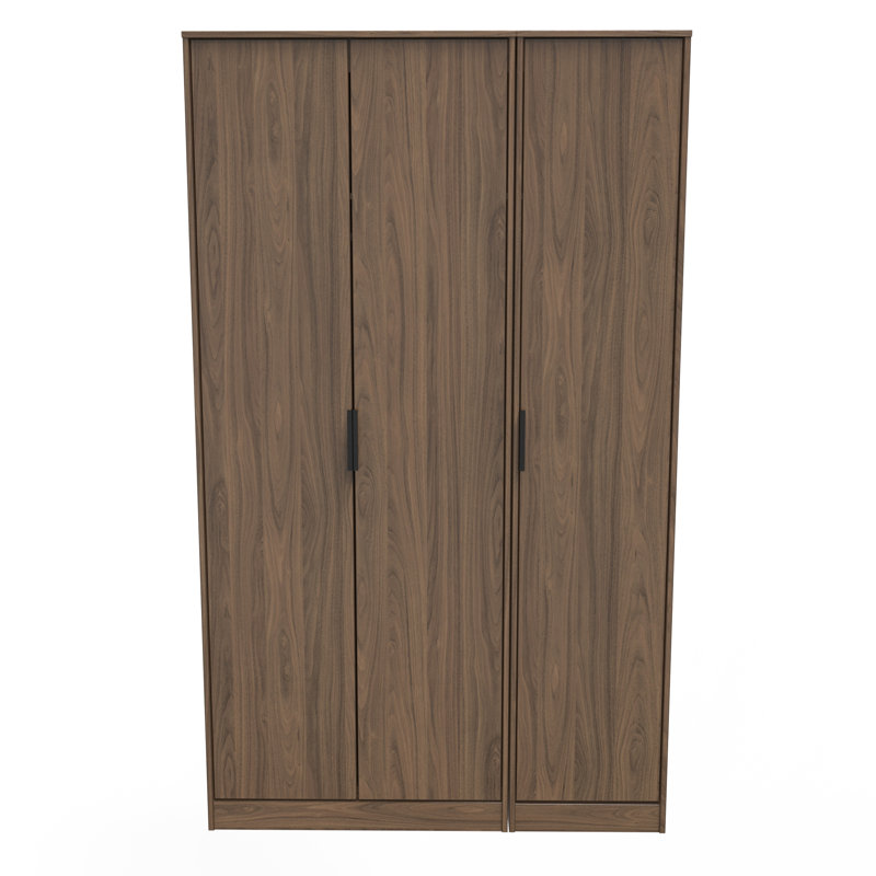 Fully Assembled Hong Kong 2 Door Wardrobe, Carini Walnut, 182.5cm H x 111cm W x 53cm D