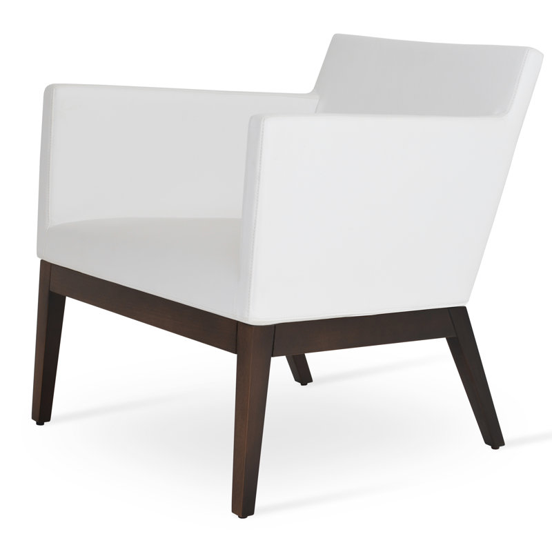 Petit fauteuil Harbut, Similicuir brun