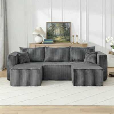 Canapé moderne en velours côtelé minimaliste, canapé modulaire à compression compacte, conception compacte et efficace pour une utilisation intérieure