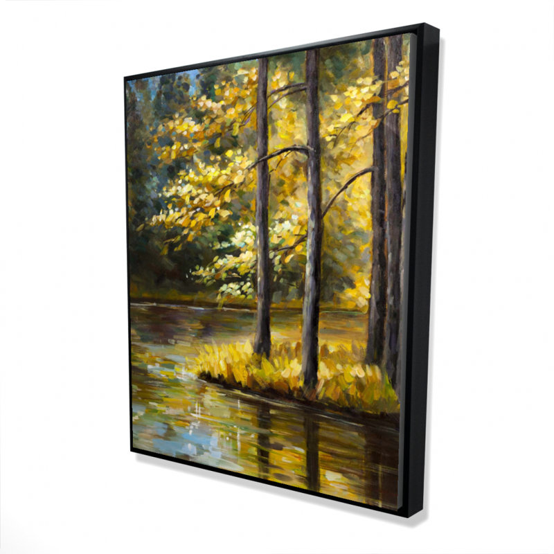 Fall Landscape By The Water Print On Canvas