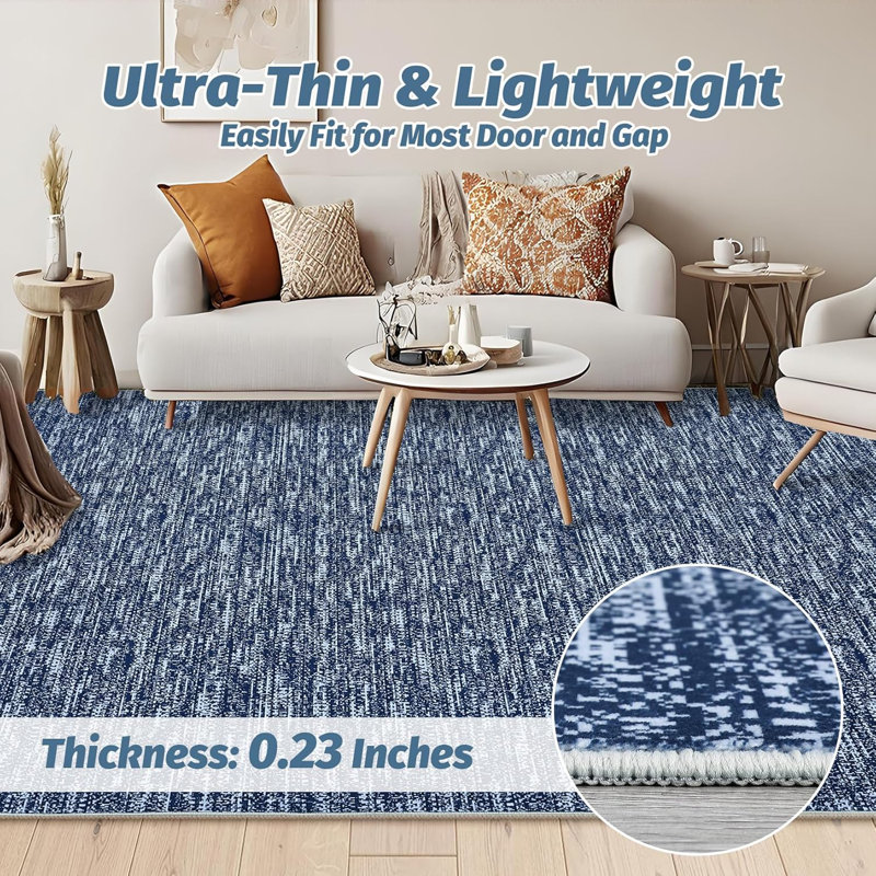 Washable Area Rug, Soft Non-Slip Modern Rug for Bedroom, Living Room, Office, Dining Room, Thin, Rectangle 6' x 9'