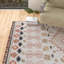 Tapis rose / beige en laine sud-ouest crocheté à la main Anine-31335573
