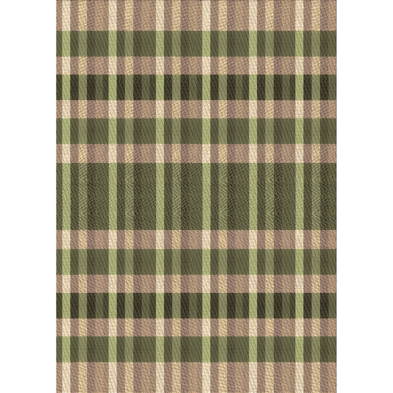 Tapis brun en laine à carreaux Grier, Rectangle 4 pi x 6 pi