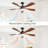 52 Inch Indoor Ceiling Fan With 3 Color Dimmable 5 ABS Blades Remote Control Reversible DC Motor Black With Led Light-852127772-852127774