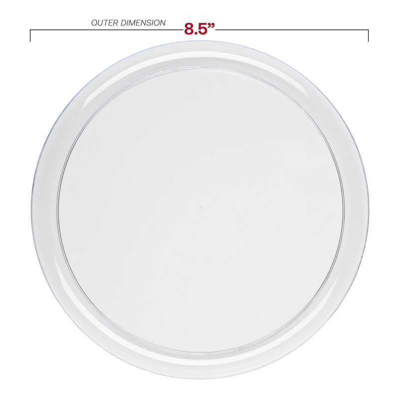 Clear Flat Round Disposable Plastic Salad Plates (8.5") - 120 Plates
