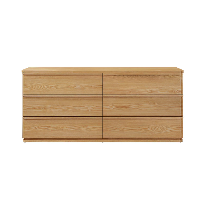 Commode 6 tiroirs Baxtor, Naturel