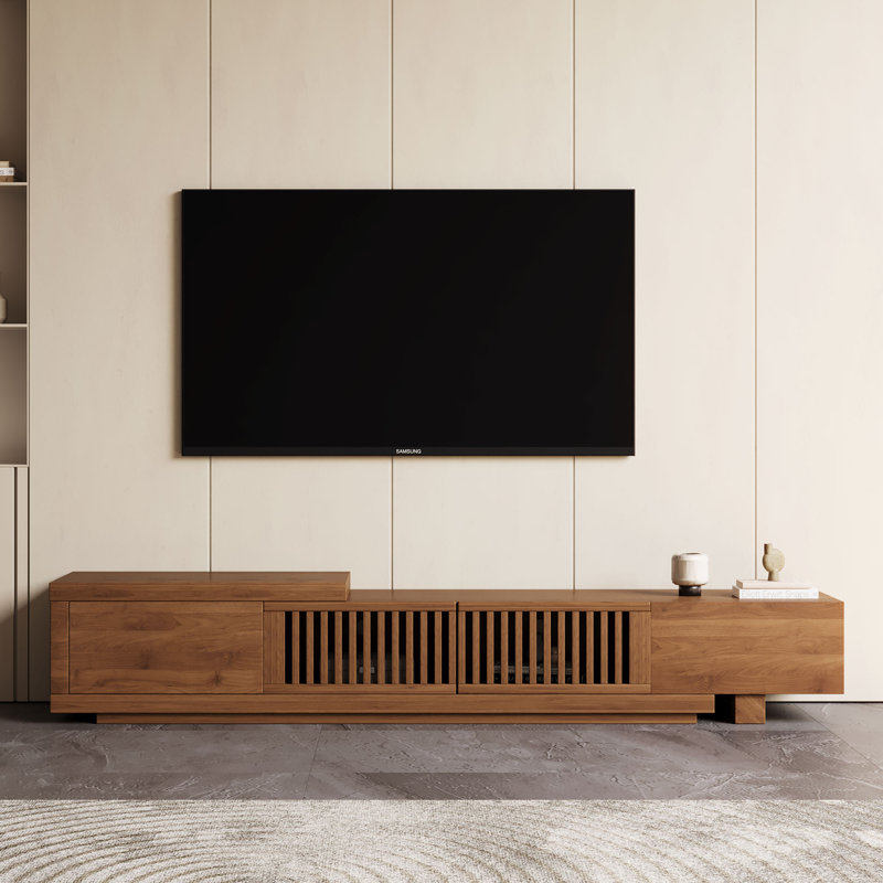 Roanoke 78"-103" Retracted Extendable TV Stand -Wood TV Console Media Cabinet with Storage,Walnut