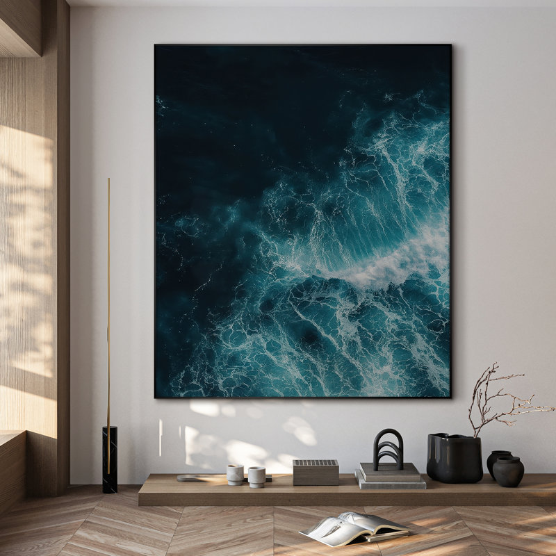 Reproduction d'art extra large océan - plage, paysage côtier, décoration pour le salon ou la chambre à coucher, assemblage requis