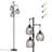  70'' Industrial  3-Light Dimmable Tree Floor Lamp with 3 Bulbs