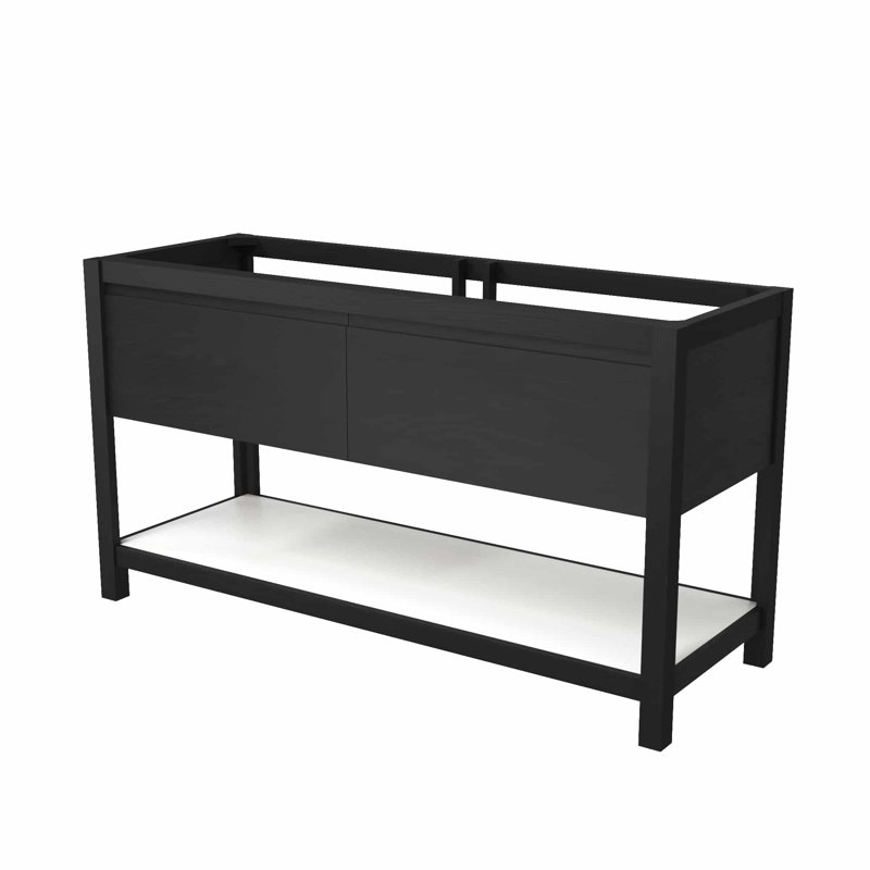 Base de meuble-lavabo simple 60 po Solace, Chêne minuit