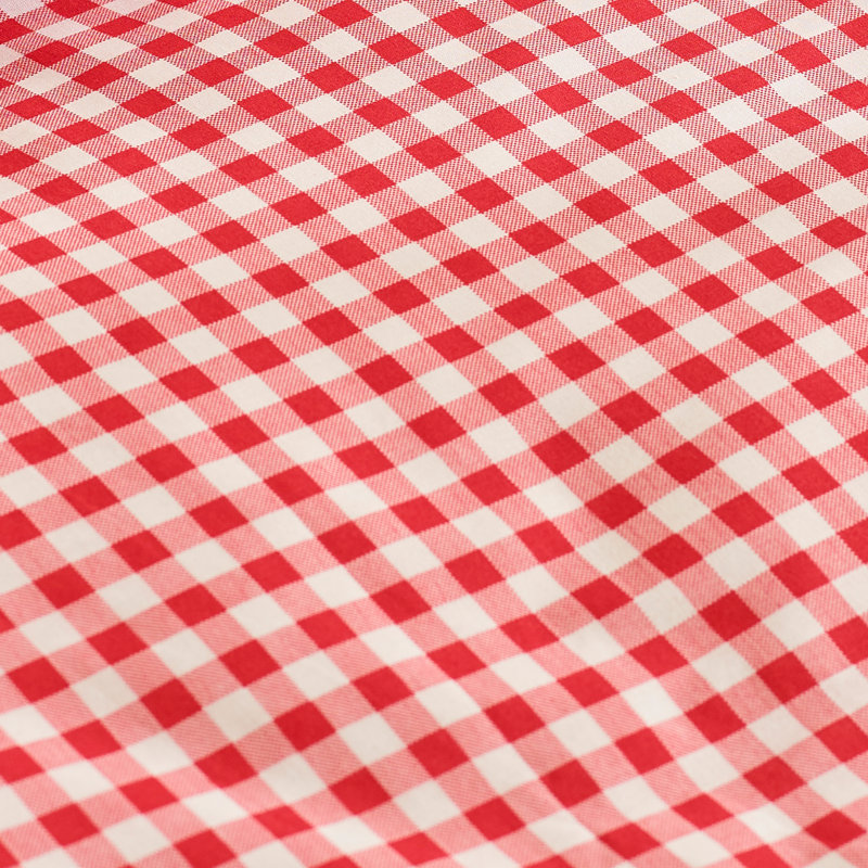Bamford Gingham Check Fitted Sheet, Red, King