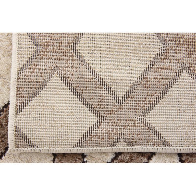 Tapis contemporain couleur café Emigdio, Tapis de couloir 3 pi x 9 pi 10 po