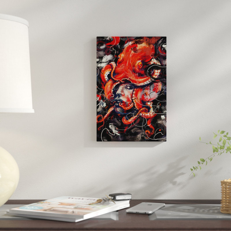 « empress octo », impression sur toile, H 60 po x l 40po x P 1,5 po, Toile avec cadre noir, Pas de tapis