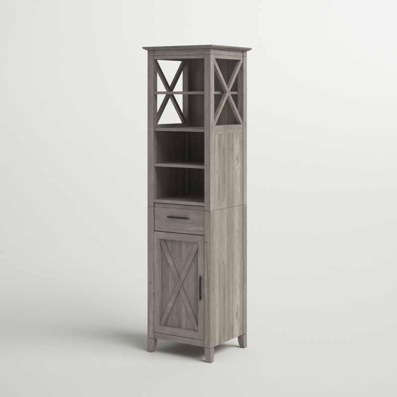 Huckins Freestanding Linen Cabinet, Driftwood Gray