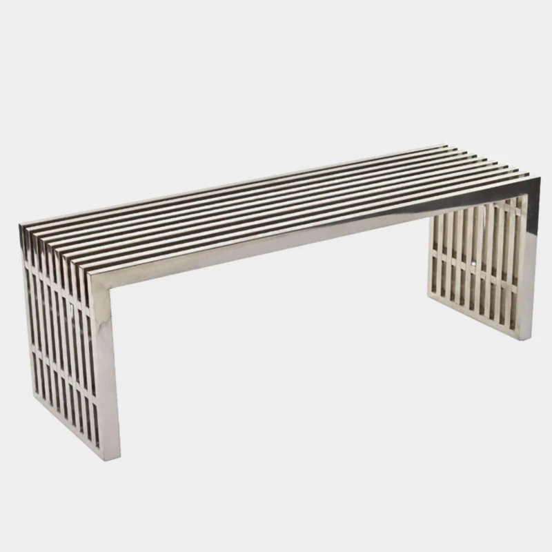  Stratus Stainless Steel Bench Collection, 17" H 48" W x 16" D