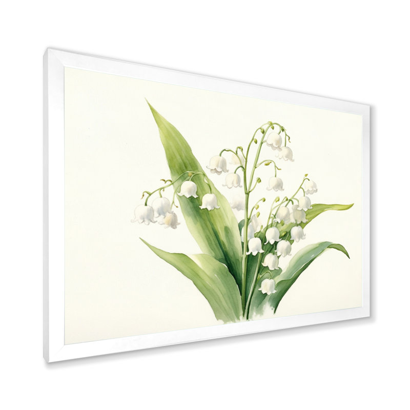 «Green Lily Serenade», impression d'art mural floral, Cadre photo blanc, H 16 po x l 32 po x P 1 po
