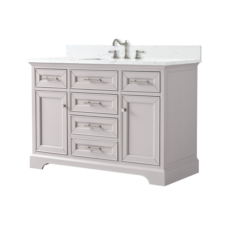Thompson 48" W Single Vanity, Taupe/Brushed Nickel