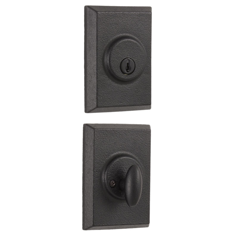 Square Single Cylinder Deadbolt, Black