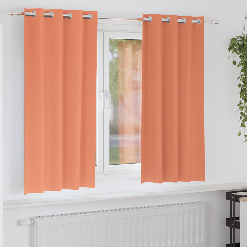 Tacorian Curtain Pair, 140cm Width x 175cm Drop, Terracotta