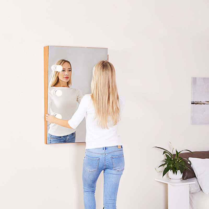 Rectangular Wall-mounted Vanity Mirror with Lights