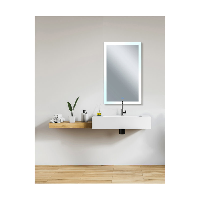 Miroir de salle de bain lumineux Damitra, 49 po x 29,5 po