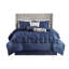 Ensemble d'édredon touffeté 7 pièces grand bleu marine