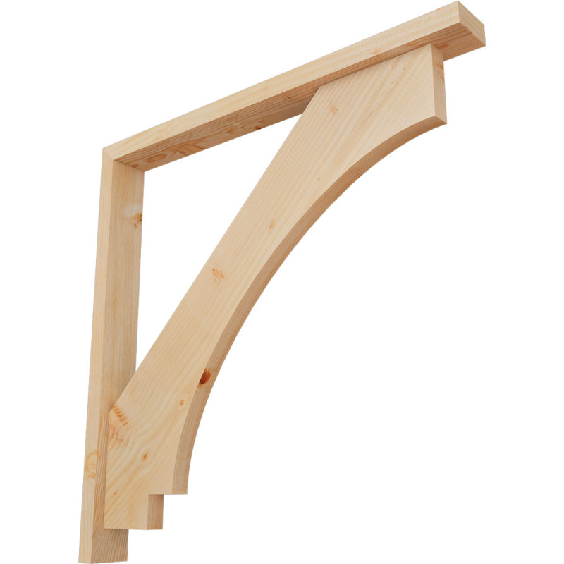 Support de bloc impérial avec entretoise décalée, 34 x 34, Sapin Douglas de l 3 1/2 (lisse)