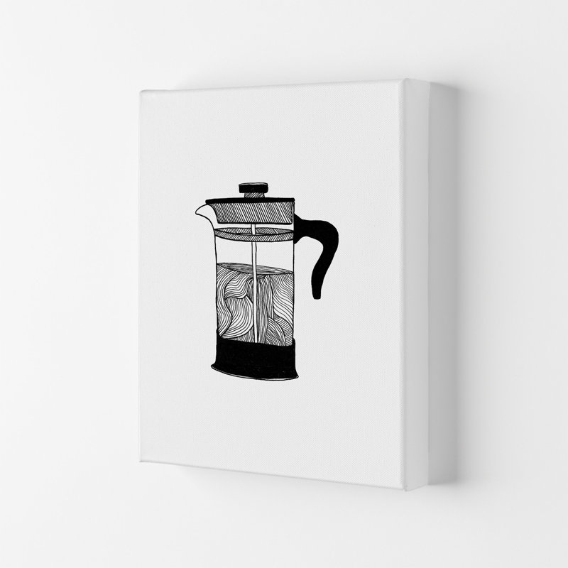 Cafetiere 1 Piece Wrapped Canvas Wall Art, 29.7cm H x 21cm W x 4cm D
