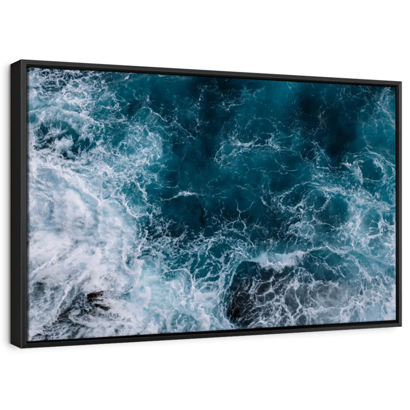 Plage «Blue Ocean Waves Wall Art», H 29 po x l 43 po