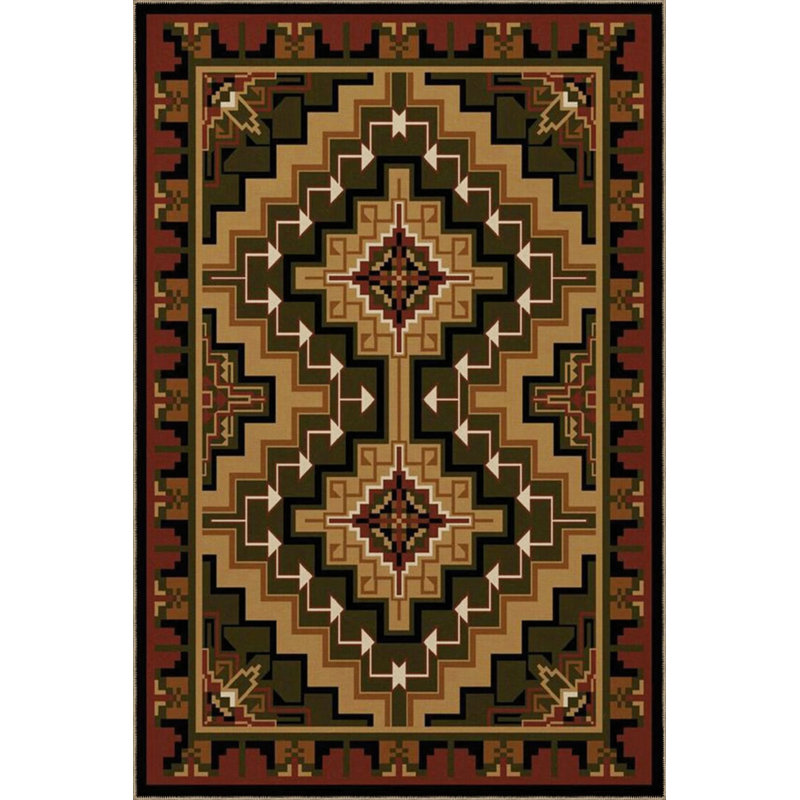 Brown Beige Themed Traditional Motif Patterned Vintage Decorative Carpet, Rectangle 4'8" x 6'7"