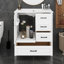 Ensemble de meuble-lavabo 30 po avec lavabo, structure en bois massif, 3 tiroirs à fermeture en douceur, porte à fermeture en douceur, plateau amovible