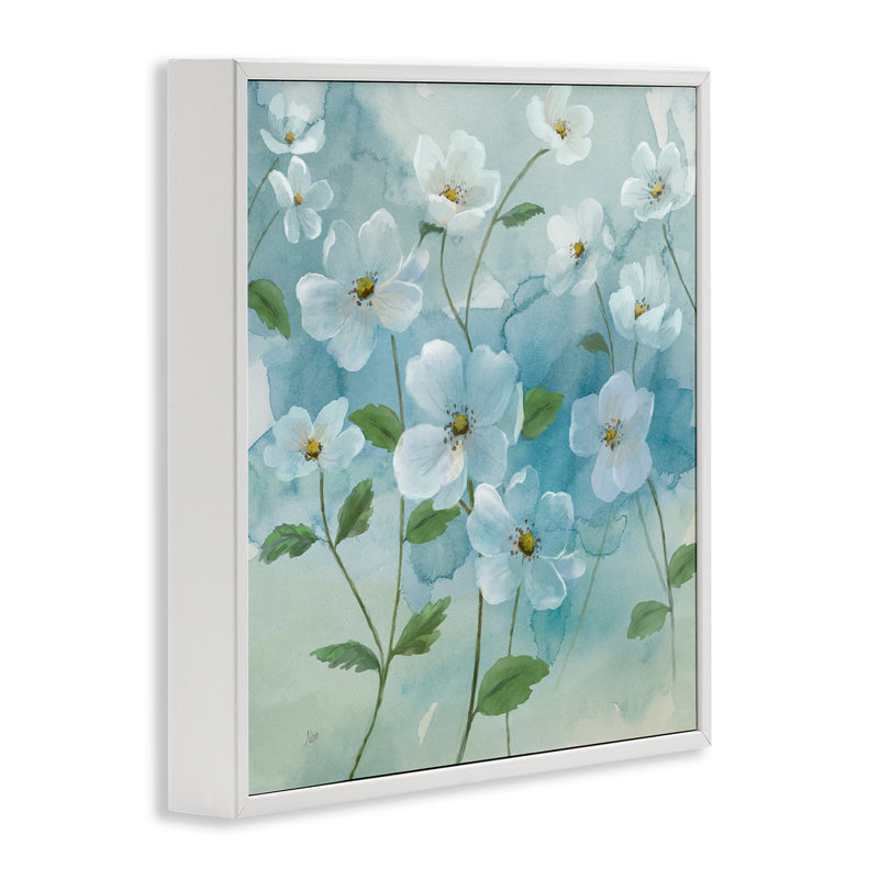Fleurs généreuses, estampe numérique par Nan, Estampe numérique encadrée blanc bord de mer, H 24 po x l 24 po