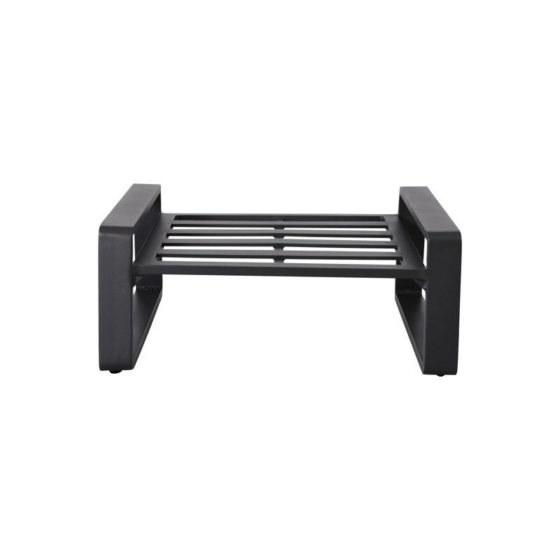 Repose-pieds en aluminium léger - coussins beiges, style brun élégant de 2