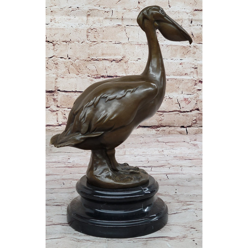 Figurine faite à la main en bronze par Milo Stork Bird