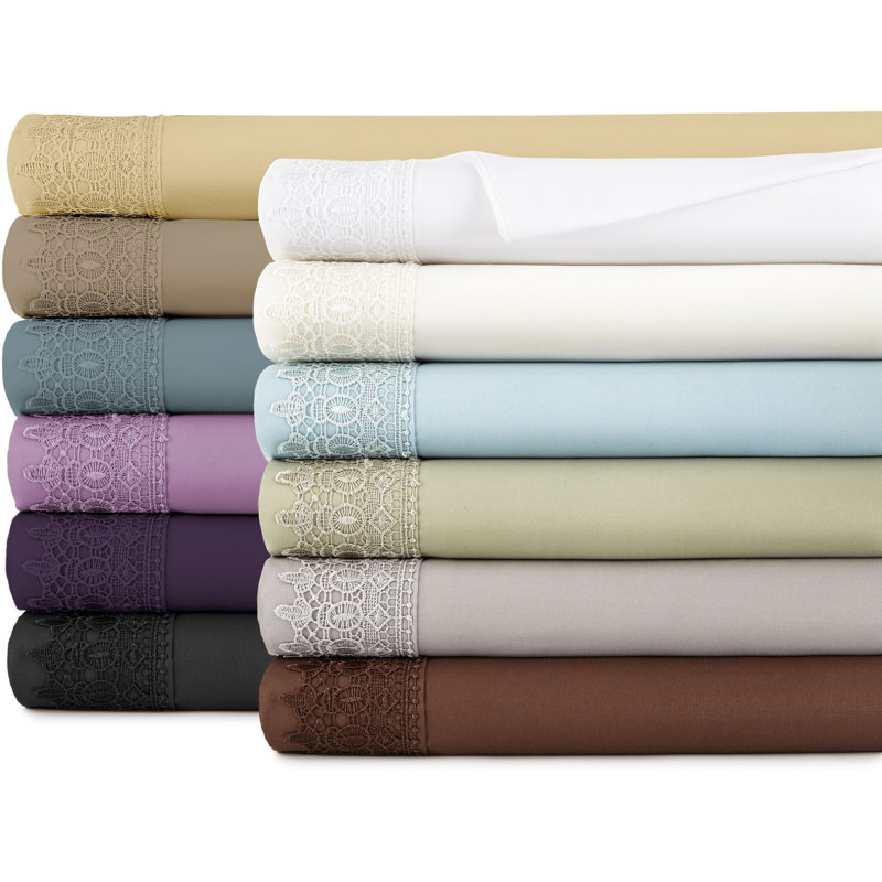 Ensemble de draps en micro-fibre, Ensemble de draps pour très grand lit californien, Noir