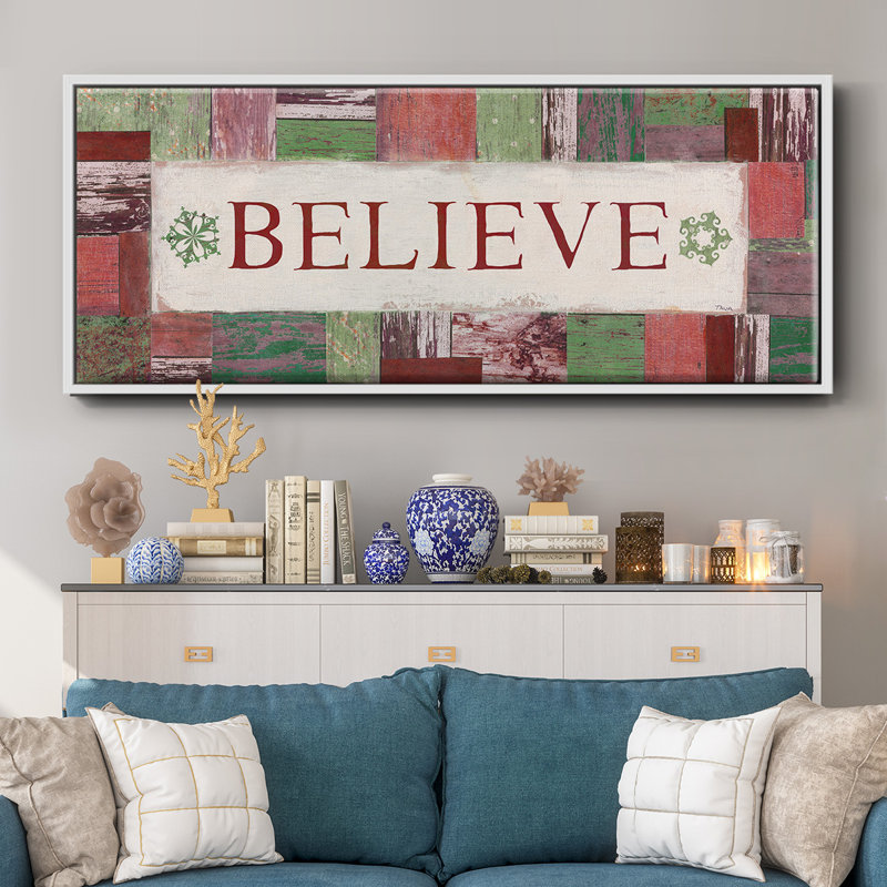 Believe- Framed Canvas, 8" H x 20" W