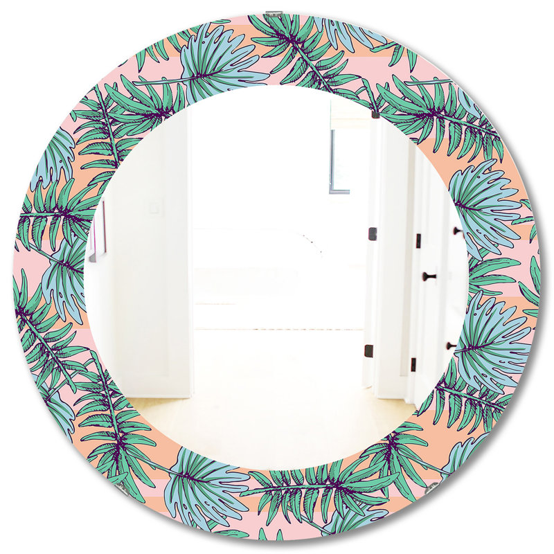 Miroir mural encadré Summer, H 23,6 po x l 23,6 po