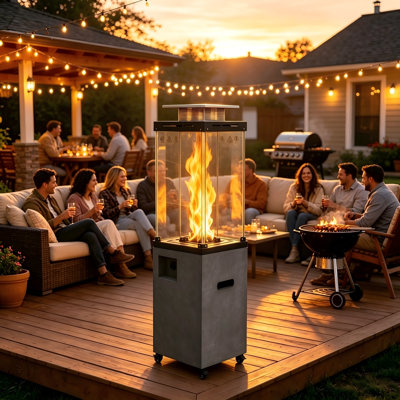Chauffe-terrasse au propane Romance Blaze 41 000 BTU pour l'extérieur, gris