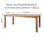 Ensemble de salle à manger 9 pièces en teck avec table d'extension Huntington Sunbrella-73896551