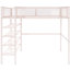 Lit mezzanine en métal avec finition rose et potentiel artisanal pour la créativité - Fourniture de 4 tablettes à configuration polyvalente Structure pleine grandeur Organisation stable fiable-896877176-896877178