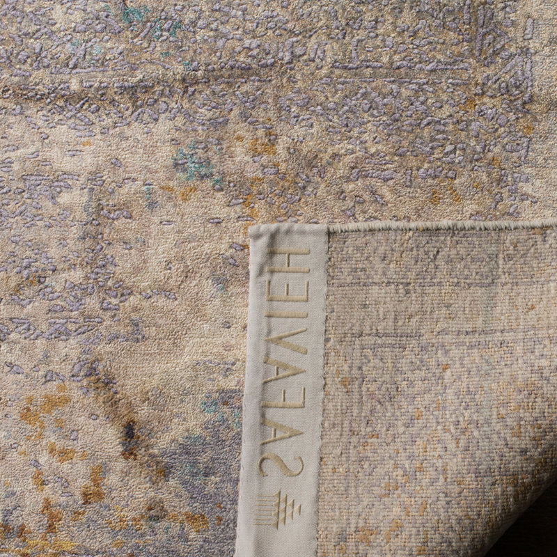 Centennial Blue Hand-Knotted Wool and Silk 6' x 9' Rug
