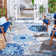 Kellems Indoor/Outdoor Grey/Royal Blue Rug