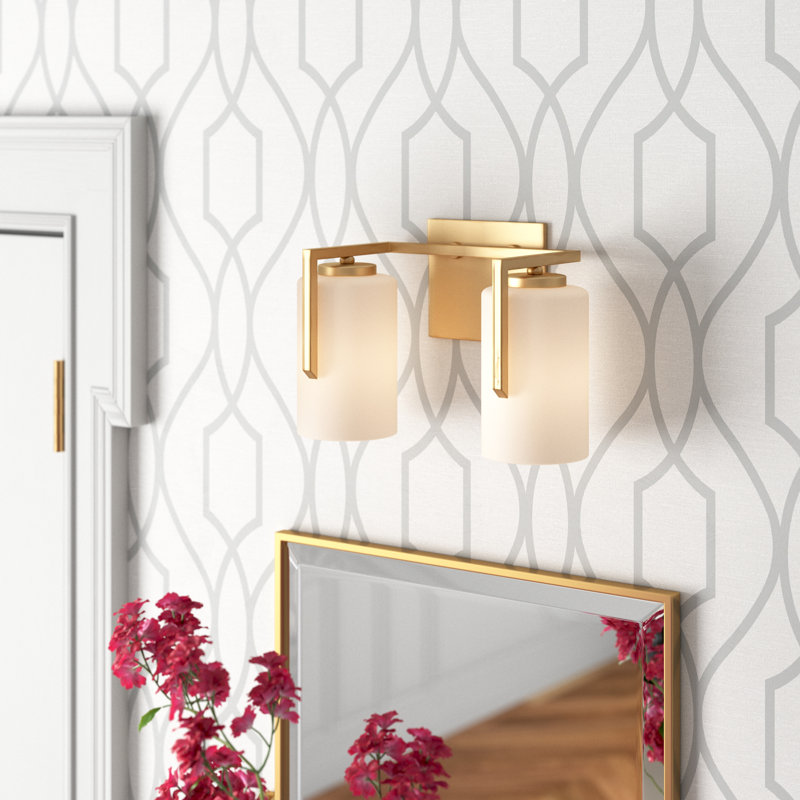 Éclairage pour salle de bain à intensité variable à 3 lumières de 21,25 po Roni, Laiton satiné, 2 lumières