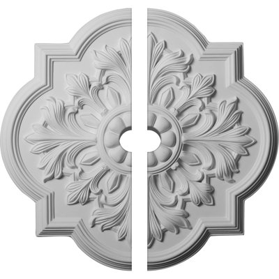 Endurathane Bonetti Ceiling Medallion, 20"OD x 1 1/2"ID x 1 3/4"P (Fits Canopies up to 5 1/8"), Two Piece,Factory Primed