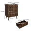 Armoire 1 pièce à 3 tiroirs avec conception rainurée verticale moderne, rangement en bois d'ingénierie, noyer