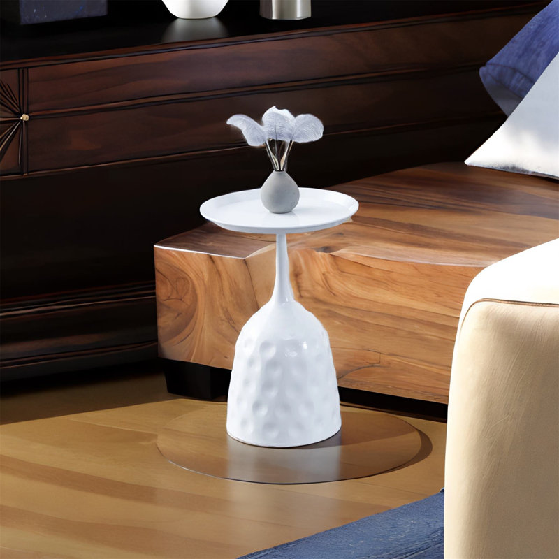 Table d'appoint Marvale, Blanc
