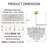 9 - Light Mid-Century Modern Crystal Chandelier Dimmable